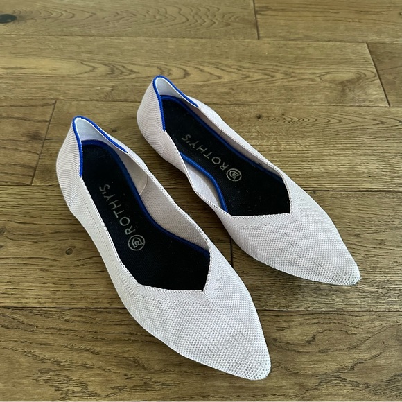 Rothy’s Light Lilac Pointy Flats Shoes Sz 10 - Picture 3 of 8